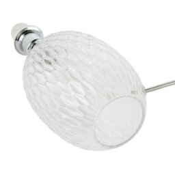 Happy Homewares Elegant Clear Glass Table Lamp Base With Textured Diamond Cut Pattern - thumbnail 4