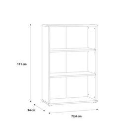 Furniture To Go Essential Tall Wide 2 Shelf Bookcase In Vintage Oak - thumbnail 6