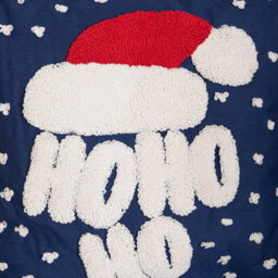 Samuel Alexander 44Cm Dark Blue Ho Ho Ho Santa Hat Soft Christmas Decorative Cushion - thumbnail 4