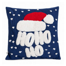 Samuel Alexander 44Cm Dark Blue Ho Ho Ho Santa Hat Soft Christmas Decorative Cushion - thumbnail 8