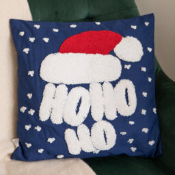 Samuel Alexander 44Cm Dark Blue Ho Ho Ho Santa Hat Soft Christmas Decorative Cushion - thumbnail 9