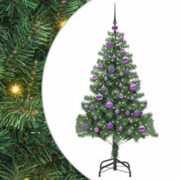 Vidaxl Christmas Tree With 150 Leds With Stand Green 150 Cm Pvc - thumbnail 2