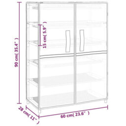 Berkfield Practical Shoe Cabinet Grey 60X28X90 Cm Fabric - thumbnail 8