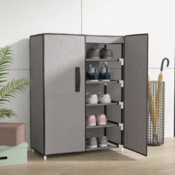 Berkfield Practical Shoe Cabinet Grey 60X28X90 Cm Fabric - thumbnail 2