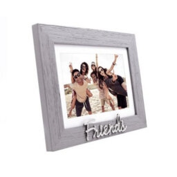 Happy Homewares Grey Woodgrain Effect Friends Picture Frame With Silver Letters - 6X4 Or 7X5 - thumbnail 2