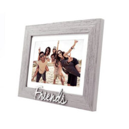 Happy Homewares Grey Woodgrain Effect Friends Picture Frame With Silver Letters - 6X4 Or 7X5 - thumbnail 3