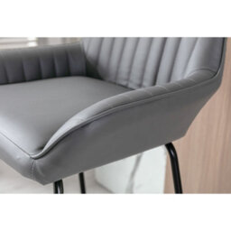 Set Of 2 Kali Pu Bar Stool Grey Dining Room High Chairs - thumbnail 3