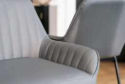 Set Of 2 Kali Pu Bar Stool Grey Dining Room High Chairs - thumbnail 6