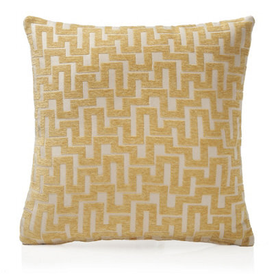 Luxury Living Novo Ochre 45Cm X 45Cm Luxury Geometric Chenille Cushion - image 1