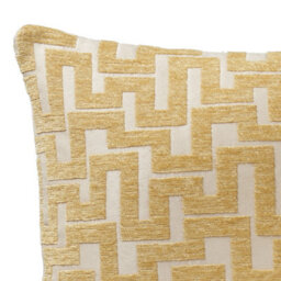 Luxury Living Novo Ochre 45Cm X 45Cm Luxury Geometric Chenille Cushion - thumbnail 2