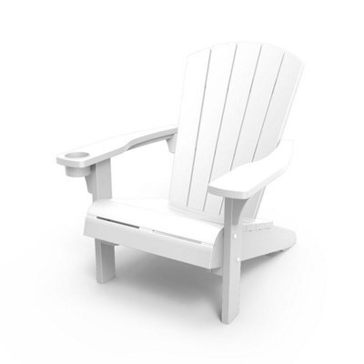 Keter Alpine Adirondack Chair Seat Sun Lounger Garden White - image 1