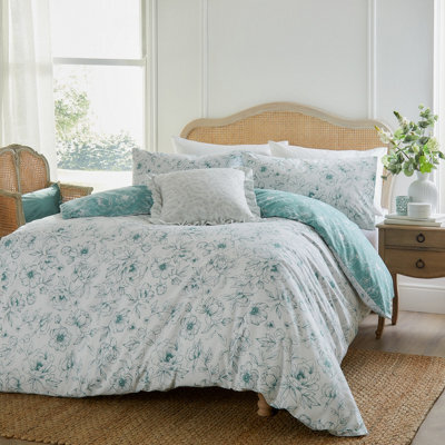 Wylder Bella Reversible Floral Duvet Cover Set, Single, Blue - image 1