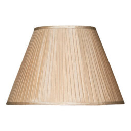 DAR S1086 Taupe Faux Silk Tapered Drum Shade 43Cm