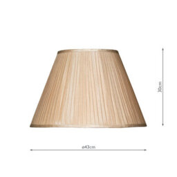 DAR S1086 Taupe Faux Silk Tapered Drum Shade 43Cm - thumbnail 2