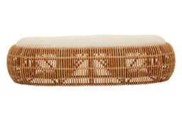 Premier Housewares Interiors By Premier Wide Rattan Bean Bench, Rattan Bean Stool For Home, Outdoor, Lounge, Living Room, Unique Curved Rattan Stool - thumbnail 4