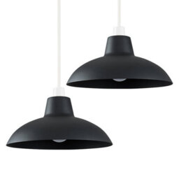 Valuelights Civic Metro Black Ceiling Shade And Bulb (D)28.8Cm - thumbnail 1