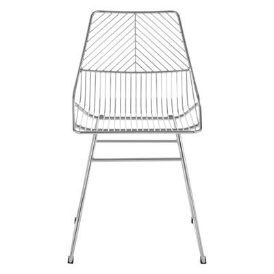 Orsina Interioirs By Premier Sturdy Small Chrome Metal Wire Chair, Metal Chair For Kitchen, Outdoor Tapered Metal Chair For Patio, Lawn - image 1