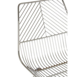 Orsina Interioirs By Premier Sturdy Small Chrome Metal Wire Chair, Metal Chair For Kitchen, Outdoor Tapered Metal Chair For Patio, Lawn - thumbnail 6