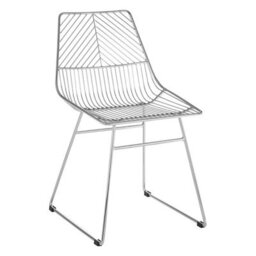 Orsina Interioirs By Premier Sturdy Small Chrome Metal Wire Chair, Metal Chair For Kitchen, Outdoor Tapered Metal Chair For Patio, Lawn - thumbnail 2