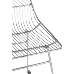 Orsina Interioirs By Premier Sturdy Small Chrome Metal Wire Chair, Metal Chair For Kitchen, Outdoor Tapered Metal Chair For Patio, Lawn - thumbnail 7