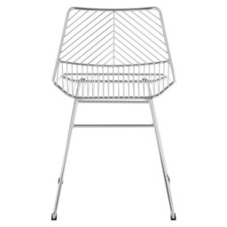 Orsina Interioirs By Premier Sturdy Small Chrome Metal Wire Chair, Metal Chair For Kitchen, Outdoor Tapered Metal Chair For Patio, Lawn - thumbnail 4