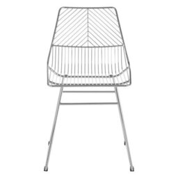 Orsina Interioirs By Premier Sturdy Small Chrome Metal Wire Chair, Metal Chair For Kitchen, Outdoor Tapered Metal Chair For Patio, Lawn - thumbnail 1