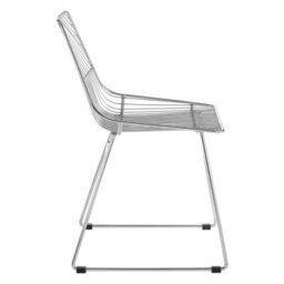 Orsina Interioirs By Premier Sturdy Small Chrome Metal Wire Chair, Metal Chair For Kitchen, Outdoor Tapered Metal Chair For Patio, Lawn - thumbnail 3