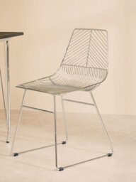 Orsina Interioirs By Premier Sturdy Small Chrome Metal Wire Chair, Metal Chair For Kitchen, Outdoor Tapered Metal Chair For Patio, Lawn - thumbnail 9