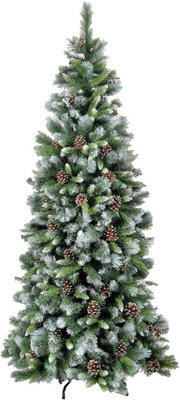 Snowtime Frosted Glacier Christmas Tree With Pine Cones - 8Ft/240Cm