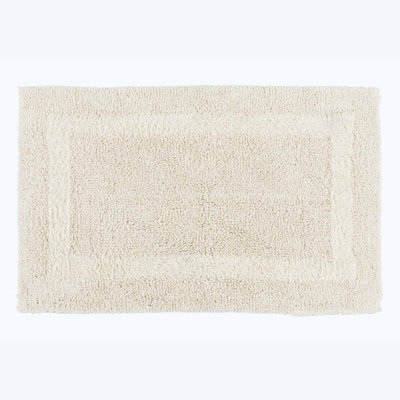 Homescapes Luxury Reversible Cotton Bath Mat - Natural Cream - image 1