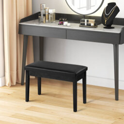 Costway 75Cm Pu Leather Piano Bench Double Duet Seat Padded Vanity Stool W/ Storage - thumbnail 4