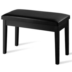 Costway 75Cm Pu Leather Piano Bench Double Duet Seat Padded Vanity Stool W/ Storage - thumbnail 1
