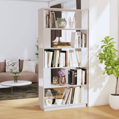 Berkfield Book Cabinet/room Divider White 80X25X163.5 Cm Solid Wood Pine - image 1