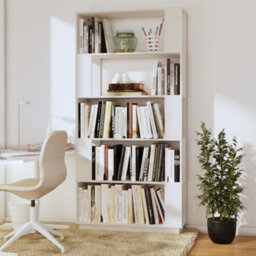 Berkfield Book Cabinet/room Divider White 80X25X163.5 Cm Solid Wood Pine - thumbnail 6