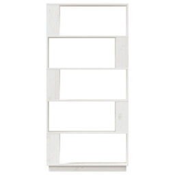 Berkfield Book Cabinet/room Divider White 80X25X163.5 Cm Solid Wood Pine - thumbnail 3