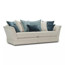 Oak Furnitureland Carrington 4 Seater Pillow Back Sofa Natural With Teal Fabric - thumbnail 7