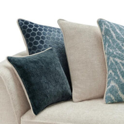 Oak Furnitureland Carrington 4 Seater Pillow Back Sofa Natural With Teal Fabric - thumbnail 4