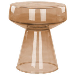 Wyld And Coco Luxeglass Set Of 2 Transparent Golden-Brown Glass Side Tables 37X37X43Cm And 39X39X40Cm - thumbnail 3