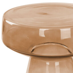 Wyld And Coco Luxeglass Set Of 2 Transparent Golden-Brown Glass Side Tables 37X37X43Cm And 39X39X40Cm - thumbnail 6