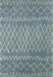 The Rugs Moroccan Shaggy Rugs And Runners Soft Fluffy Tribal Design High Pile Duck Egg Blue And Ivory Living Room Kitchen Hallway 950 - thumbnail 2