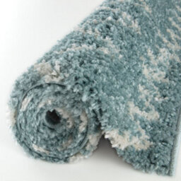 The Rugs Moroccan Shaggy Rugs And Runners Soft Fluffy Tribal Design High Pile Duck Egg Blue And Ivory Living Room Kitchen Hallway 950 - thumbnail 6