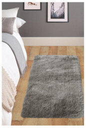 The Rugs Soft Washable Collection Plain Design Shaggy Rug In Grey  Sa-04 - thumbnail 3