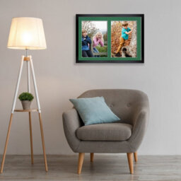 AK Frames 20X14 Black Sleek Multi Photo Frame With Emerald Mount - Holds 2 Apertures (2X) A4 Photos - thumbnail 3