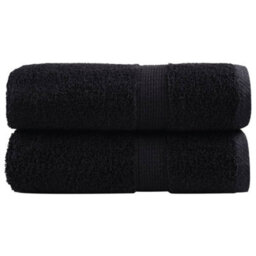 Berkfield Premium Wash Towels Solund 2 Pcs Black 30X30 Cm 600 Gsm - thumbnail 1