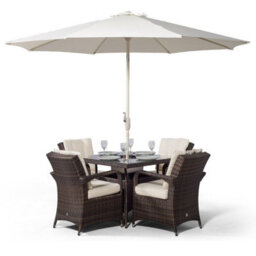 That's Furniture Arizona Square 4 Seater Patio Dining Set With Ice Bucket Drinks Cooler - Brown - thumbnail 6