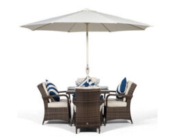 That's Furniture Arizona Square 4 Seater Patio Dining Set With Ice Bucket Drinks Cooler - Brown - thumbnail 2