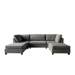 Loft Home Lennox Charcoal Grey U-Shape Corner Sofa - thumbnail 3