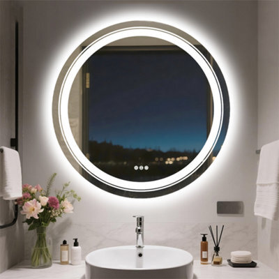 Luvodi 600mm Anti-Fog Led Illuminated Bathroom Mirror Backlit & Front Lighted Vanity Mirror - image 1