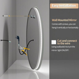 Luvodi 600mm Anti-Fog Led Illuminated Bathroom Mirror Backlit & Front Lighted Vanity Mirror - thumbnail 7