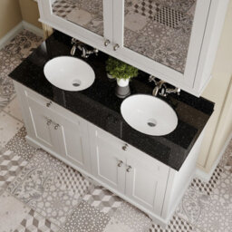 Hudson Reed Floor Standing 4 Door Traditional Vanity Unit With 1 Tap Hole Black Marble Double Basin, Timeless Sand, 1220 X 470 mm - thumbnail 3